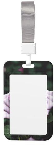 SSIMOO Schwarze Blackgound Rose Badge Maintain Holder - Durable ID Card Case with Lanyard for Office and Have A Meeting Use