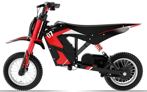 Elektrisches Motorrad | 300W Motor & 36V 4Ah Batterie | 3 Geschwindigkeitsmodi | 12'' Luftreifen Moto Cross Abenteuer | Elektro Motorrad für Kinder im Alter von 3-12 Jahren