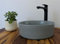 Nero Retro Struktur Keramik Aufsatz Waschbecken rund 36cm Vintage Design Aufsatzwaschbecken Waschschale Bad WC Waschtisch hellgrau pastellgrau