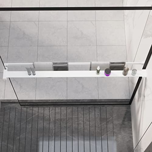 Genérico Estantería de ducha de pared de ducha a ras de suelo blanco 115 cm, hogar y jardín, accesorios de baño, blanco, 4.1 LB,153628