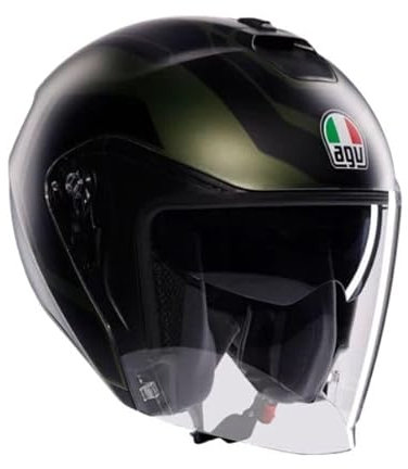 Casco Jet E2206 AGV Irides Sakai Matt Green Black Nero Verde Opaco Taglia L