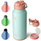 bottlebottle BOTTLE BOTTLE Edelstahl Trinkflasche 1L mit Strohhalm – Auslaufsichere Isolierflasche für Sport & Fitnessstudio, mit Pillenfach, BPA-frei, doppelwandig (Ozean)