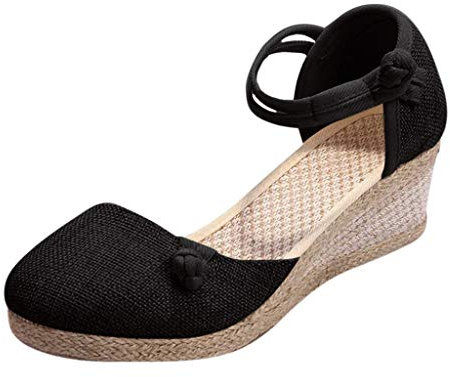 Sandali Bambina 27 Sandali Donna Eleganti Pianta Larga Ciabatte in Offerta Pantofole Donna con Fibbia Sandali Zeppa Donna Scarpe con Zeppa di Corda Ciabatta Donna Estiva