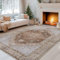 BSGIFT Teppich 80x150 Orientalisch, Teppich Waschbar rutschfest Kurzflor Vintage Beige Boho Wohnzimmerteppich Teppich Muster für Wohnzimmer Schlafzimmer Küche Esszimmer Outdoor, Super Weich Carpet