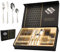 Ménagère 24 Pièces pour 6 Personnes en Acier Inoxydable Avec Coffret Cadeau, Finition Miroir, pour Famille, Fête, Hôtel, Restaurant, Idéal Comme Cadeau-Passe Au Lave-VaisselleMénagère 24 Pièces pour 6
