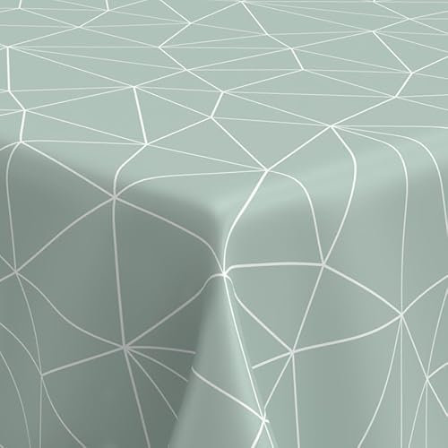 Wachstuchtischdecke Wachstuch in 1,4m Br. glatt Verschiedene Designs PVC Tischdecke Garten Küche Länge wählbar (Polygon, 140cm x 160cm)