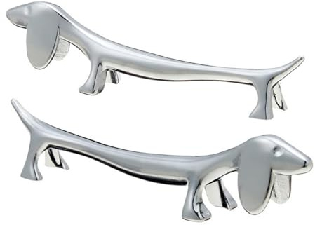 Ahuuen klei-ner Hund Form Besteckhalter | Essstäbchen Ablage In Süßes Dackel-Design | Dachshund Design Stäbchenbänke | Edelstahl Gabel Stand Für Besteck, Besteck, Messer | Spülmaschinenfest