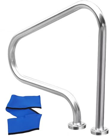 Corrimano per piscina in acciaio inox 304 con copertura antiscivolo, per piscine interrate, accessori per montaggio rapido inclusi