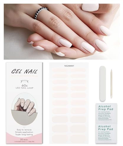 Nagelfolie Creme Rosa, KALEFUL Gel Nail Nagelfolien Selbstklebend Uv Härtend Nail Art Sticker Dekoration Nageldesign Zubehör