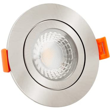 luxvenum LED Einbaustrahler IP44 230V 7W - 1x dimmbare LED Deckenleuchte flach nur 25mm, 60° Abstrahlwinkel, 90 CRI Farbwiedergabe, Deckenspots für Badezimmer, Außenbereich, Farbe Eisen, 4000K