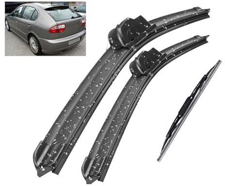 FHBPCPP 1 Juego Parabrisas Frontal Escobilla Limpiaparabrisas, Compatible con Seat Leon 2000-2005, Goma de Repuesto Tiras de Limpiaparabrisas