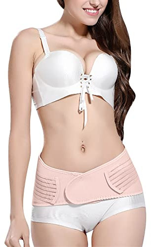 Body taille haute avec soutien-gorge pour femme enceinte - Ceinture ventrale spéciale avec bandoulière - Soutien-gorge en dentelle pour femme - Non rembourré, rose, M