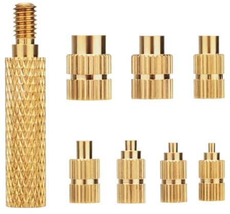 Fomiata Heat Set Insert Tips, Soldering Iron Tips 3D Printer Parts, Brass Soldering Iron Melting Aid Tips for Threaded Inserts M2/M2.5/M3/M4/M5/M6/M8(Tip Change - 7 Sizes)