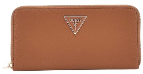 GUESS Laurel SLG Large Zip Around, Portafogli Donna, Cognac, Unica