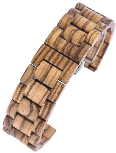 THBGTCNQ Uhrenarmband aus Holz, 20 mm, 22 mm, Unisex, Ersatz-Schnellverschluss-Armband, klassisches Vintage-Armband for Smartwatch, traditionelle Uhr