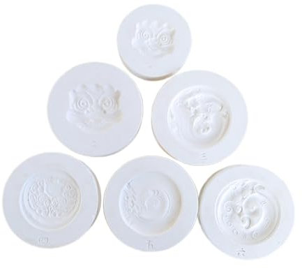 perfk Keramikplattenformen, Gipsformen, Keramikdruckformen, Töpferformen für das Neue Jahr 2025, 6 Stück