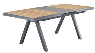 dasmöbelwerk Gartentisch Texas Ausziehtisch mit Synchronauszug Teakholz 160/210x100cm