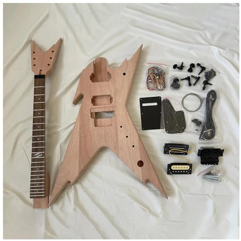 Unvollendeter Gitarrenkorpus E-Gitarren-Bausatz Mahagoni-Korpus Palisander-Griffbrett