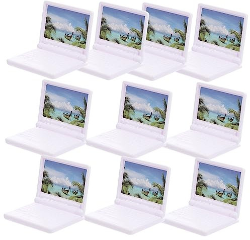 ibasenice Mini Laptop Doll House Decor Small House Decor 10pcs Quality Plastic Mini Laptop Models