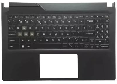 RTDPART Schwarz Laptop PalmRest & US Tastatur für MSI Cyborg 15 Air A12V MS-15K1 Englisch US Kein Touchpad Neue