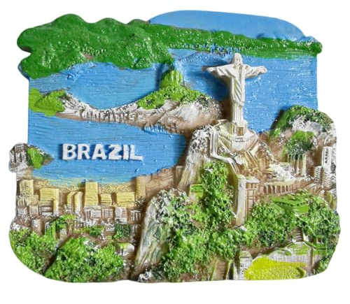 Calamita da frigorifero Brasile, souvenir turistico, decorazione creativa 3D