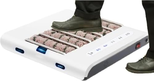 Mixtric Nettoyeur De Semelles De Chaussures 260 TR/Min Rechargeable Cireuse À Chaussures Automatique À Induction Aspiration 1000 Pa, Nettoyage Rapide en 5 Secondes,Blanc,35X35X53CM