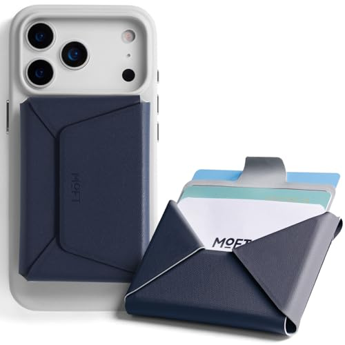 MOFT Portafoglio Magsafe, Porta 8 Carte, Supporto Magnetico per Telefono con Design Pull to Access, Blocco RFID, Regolazione dell'Angolo e Campo Magnetico MOVAS, Portafoglio Minimalista per Uomo