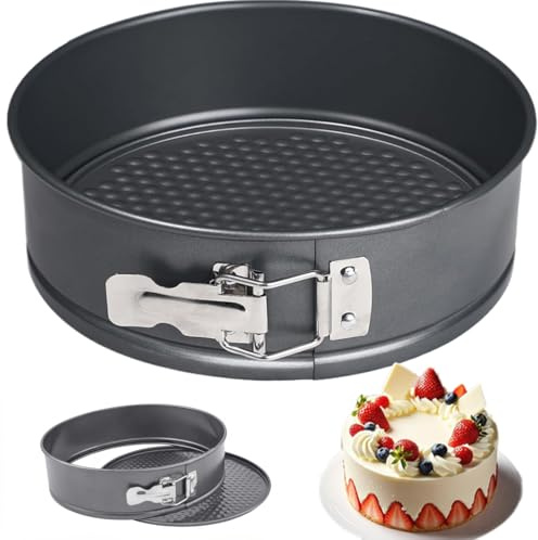 BRIMOREA Springform 20 cm Rund, Antihaft Kuchenform Rund, Käsekuchenform Backform Klein Tortenbackform für Käsekuchen, Torten, Pie, pizza Cake im Heißluftfritteuse Airfryer & Ofen