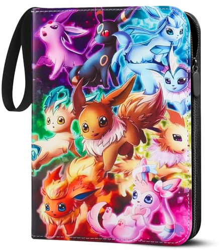LYAILOOGXL Pokémon Sammelalbum 900 Karten: PVC-frei 50 Doppelseitige Hüllen | Wasserdichtes PU-Leder, Reißverschluss, kompatibel mit Scarlet & Violet/Sword & Shield, für Kinder & Sammler ab 6 Jahren