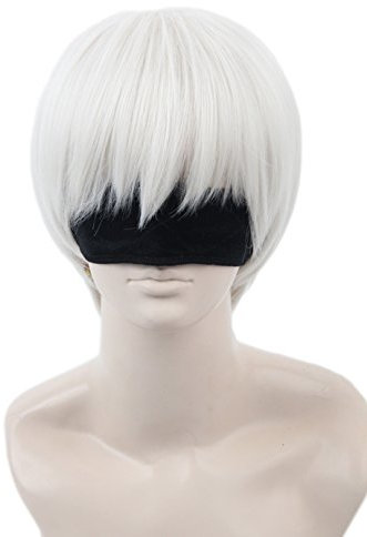 Topcosplay Cosplay Perücke Cosplay Kostüme Weiß Perücken mit Bangs für Halloween Karneval