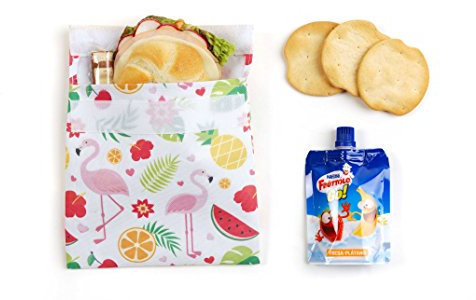 Koala Spain Portasandwich Estampado Flamencos, Bolsa Isotérmica para Bocadillo Reutilizable, modelo surtido