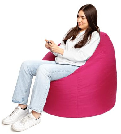 PATCH HOME Sitzsack XL Tropfenform - Rosa - Indoor & Outdoor Beanbag mit Styroporfüllung - Bereits Befüllt - Kinder & Erwachsene - 30 Farben & 3 Größen - Für Kinder und Erwachsene