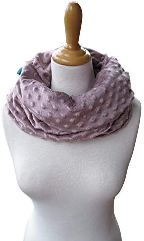 PÜNKTCHEN leichter kuscheliger Schal mit Punkten Loop altrosa rosé edel romantisch