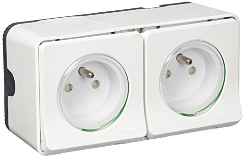 Schneider Toma de corriente doble Estanca Blanca Mureva