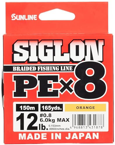 Sunline Siglon Braid Pe X8 Schnur orange 0.153mm 6Kg 150m