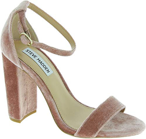 Steve Madden Carrson Blush Sandali da Donna con Tacco Alto in Velluto Color Rosa Cipria - Codice Modello: 91000213 0W0 09005 09003 - Taglia: 41 EU