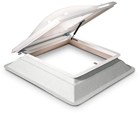 Ironlux - Claraboya Cuadrada para Techo Apertura Acceso - Bivalva - Incluye Cúpula, Zócalo de PVC y Accesorios para el Montaje - Anti-condensación - Tragaluz - AxB =100 x 100 cm