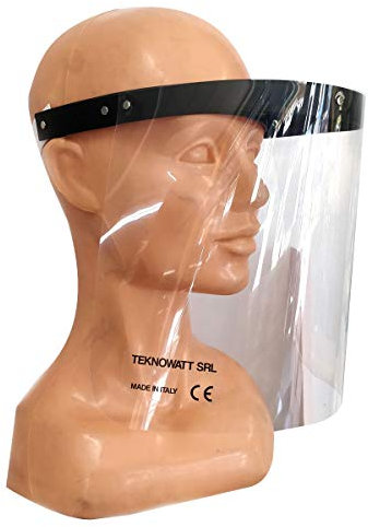 Visiera protettiva paraschizzi anti droplet Made in Italy dispositivo di protezione individuale in PVC