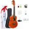 AKLOT Konzert-Ukulele für Linkshänder massives Mahagoni 23 Zoll Uke mit Anleitung (Gigbag, Picks, Tuner, Gurt, Schnur, Reinigungstuch)