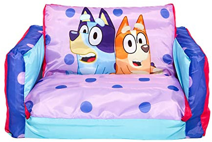 Bluey Ausklappbares Mini-Sofa – 2-in-1 aufblasbares Kindersofa und Liege