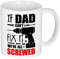 LOZACHE If Dad Can't Fix It We're All Screwd Coffee Mug Fathers Day Birthday Gifts for Dad Grandpa Husband from Son Daughter Wife, 350ml
