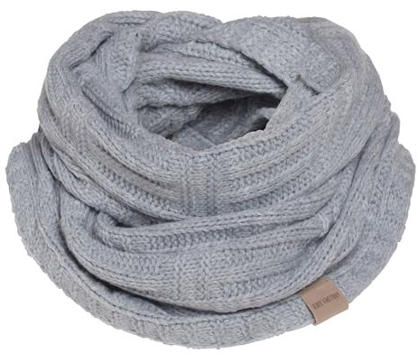 KNIT FACTORY - Bobby Loop Schal - Grob Gestrickter Schlauchschal - Für Damen und Herren - Strickschal mit Wolle - Hochwertige Qualität - Grau