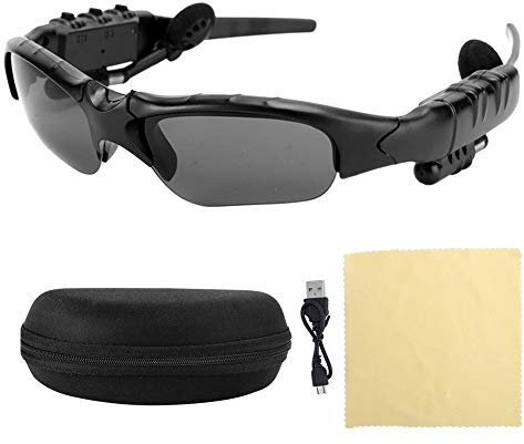 Shanrya Bluetooth Sunglasses, Stereo Sound Playing Music Noise Reduction Smart Sunglasses For Men Bluetooth Glasses Wireless Earphones Glasses for Riding Driving, Travelling, Outdoor