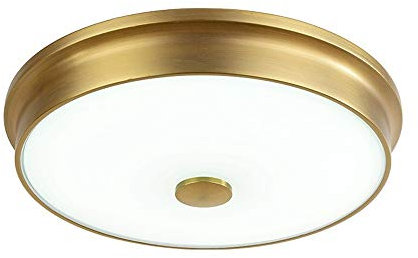 Antik Deckenleuchte Deckenlampe LED Vintage Messing Dimmbar tricolor Retro Rund Glas Decke Beleuchtung für Küchen insel Schlafzimmer Wohnzimmer Korridor Esszimmer Klassisch Design Lampe (36W, Ø42cm)