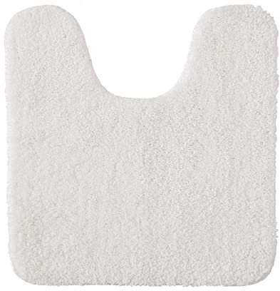 MIULEE Badematte WC Vorleger Badteppich Fußmatte Flur 1 Stück U Förmige Deko Matte Badteppiche Dekoration rutschfest Saugfähig für Wohnzimmer Badezimmer Toilett WC 45x45cm Weiß