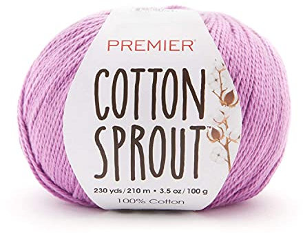 Premier Yarns Cotton Sprout DK, natürliches Baumwollgarn, maschinenwaschbar, DK-Garn zum Häkeln und Stricken, Orchidee, 99 g, 230 Yards