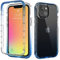 ESTH® Trasparente Cover per iPhone 13 mini Custodia in silicone a Antiurto 360°, Caso Protettivo Antineve e Antipolvere Senza Protezione per lo Schermo Integrata, Blu