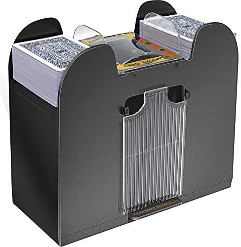 TAAVOP Automatischer Kartenmischer, 1-6 Deck elektrisch, batteriebetrieben, professionelle Mischmaschine, für UNO/Spielkarten