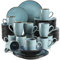 vancasso serie Bubble Vajillas Completas de 48 piezas Vajilla de Gres de Doble Esmalte -12 Tazas, Cuencos, Platos de Postre y Platos Llanos -para 12 Personas- Verde