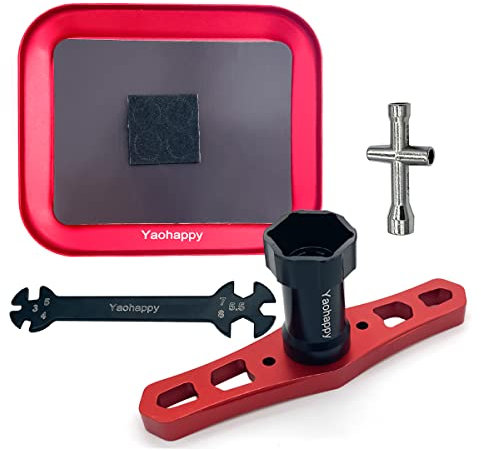 17mm Wheel Hex Wrench, 4/5/5.5/7mm 4-Way Cross Wrench Hex Socket Wheel Spanner Tools Hex Nut Driver, Turnbuckle Wrench Screw Tray for RC Car Truck Crawler Truggy Buggy Tires